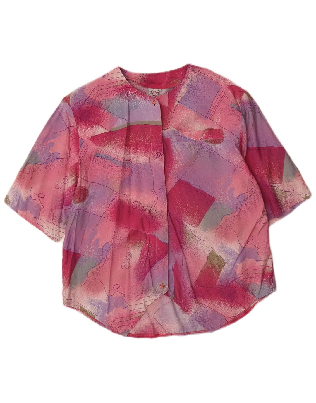 Paco Calvari Dame Skjorte Bluse EU 42 Stor Flerfarvet Geometrisk