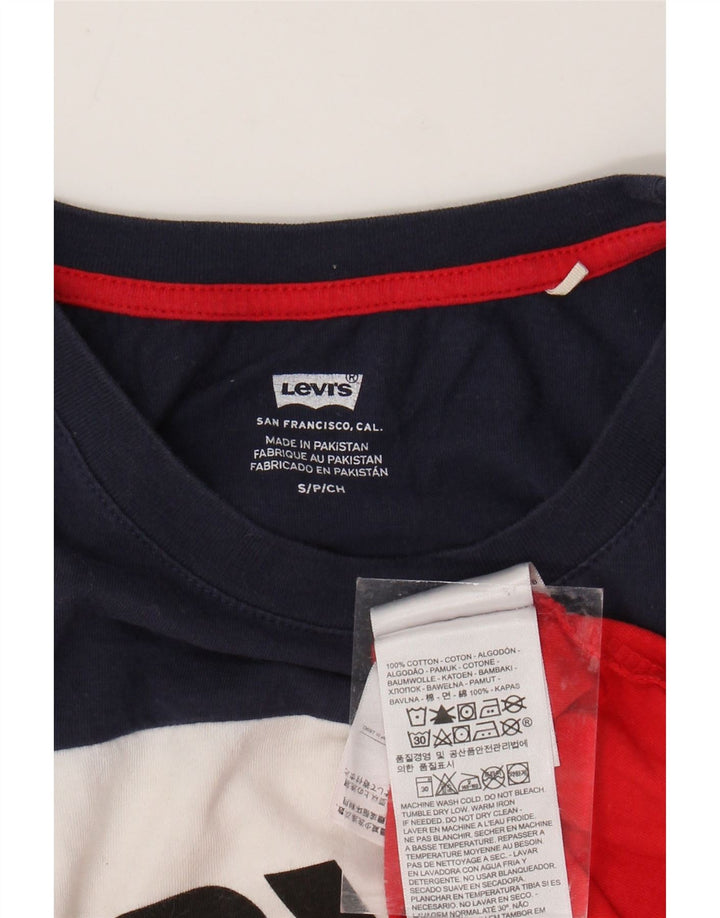 LEVI'S Womens Crop Grafisk Vest Top UK 10 Small Multicolored Striped