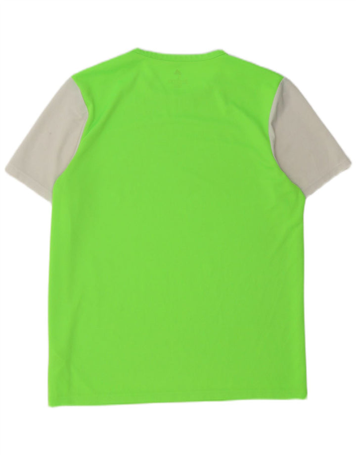 Adidas Herre Climalite T-Shirt Top Stor Grøn Colourblock Polyester