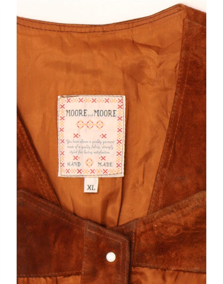 Vintage herre ruskind vest XL brun