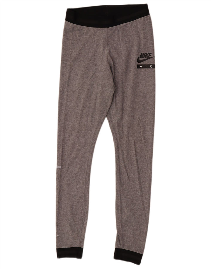 Nike Dame Leggings UK 10 Small Grey Colourblock Bomuld