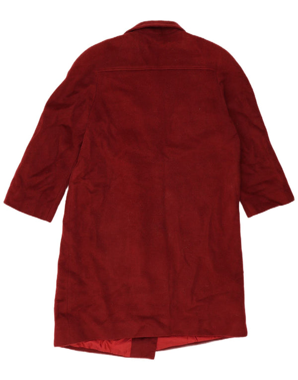 VINTAGE dobbeltradet frakke til kvinder IT 48 XL Bourgogneuld