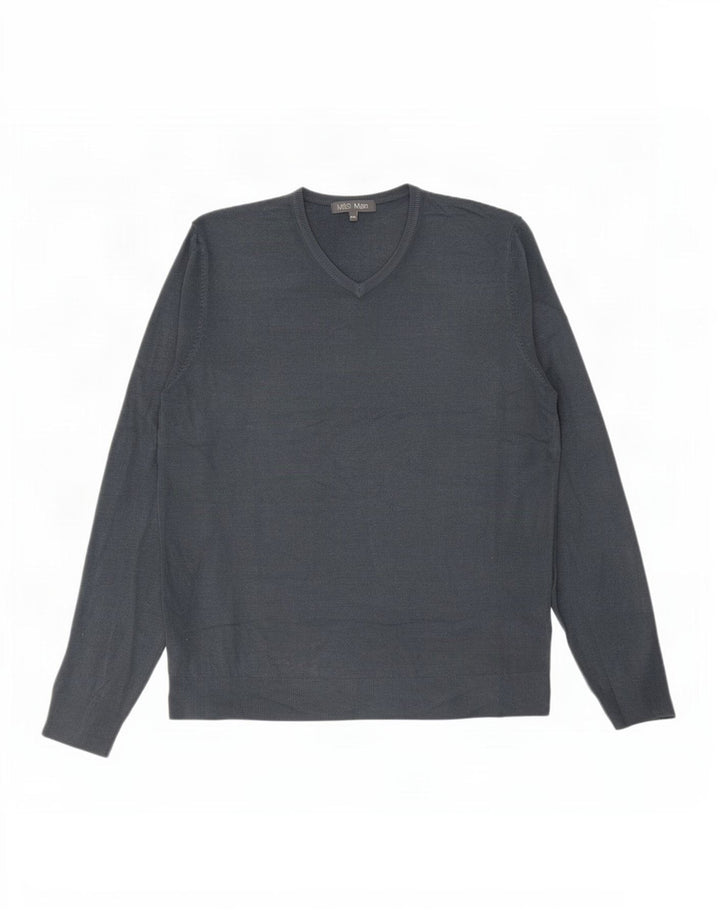 Marks & Spencer Herre V-hals sweater 2XL Grå Akryl