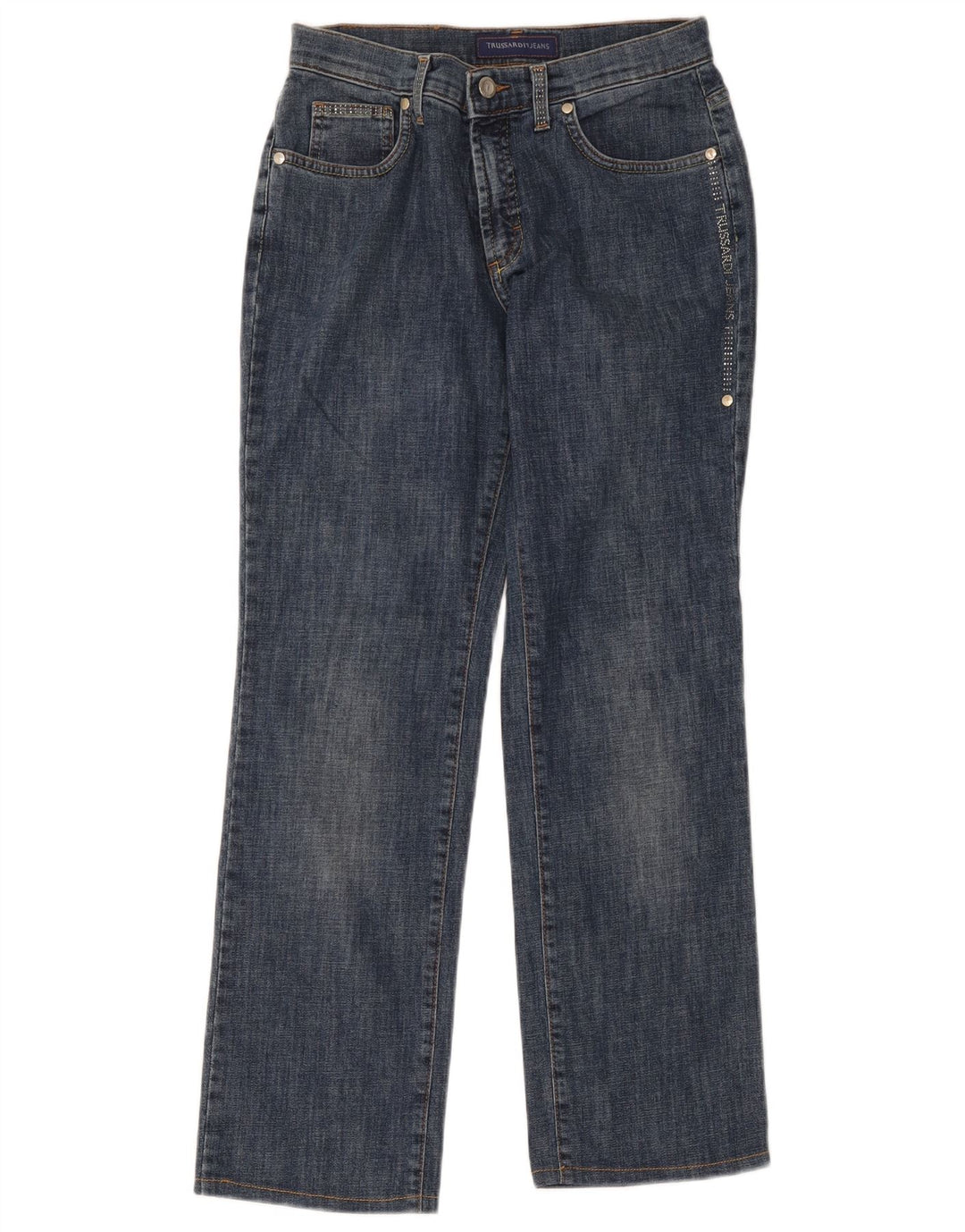 Trussardi lige jeans til kvinder W27 L27 blå bomuld