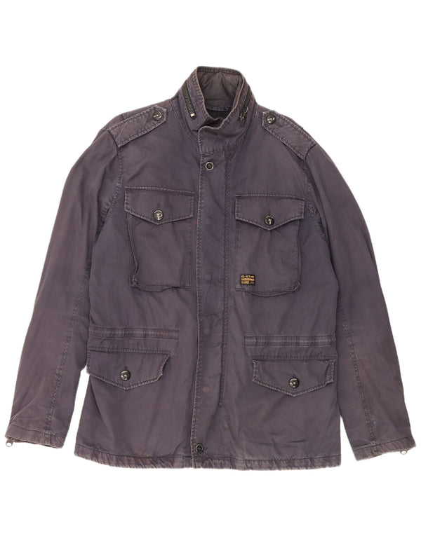 G-Star Herre Hooded Utility Jacket UK 42 XL Navy Blue Cotton