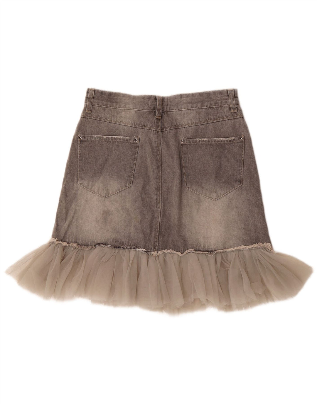 OVS Dame Distressed Denim Nederdel Medium W27 Grå Bomuld