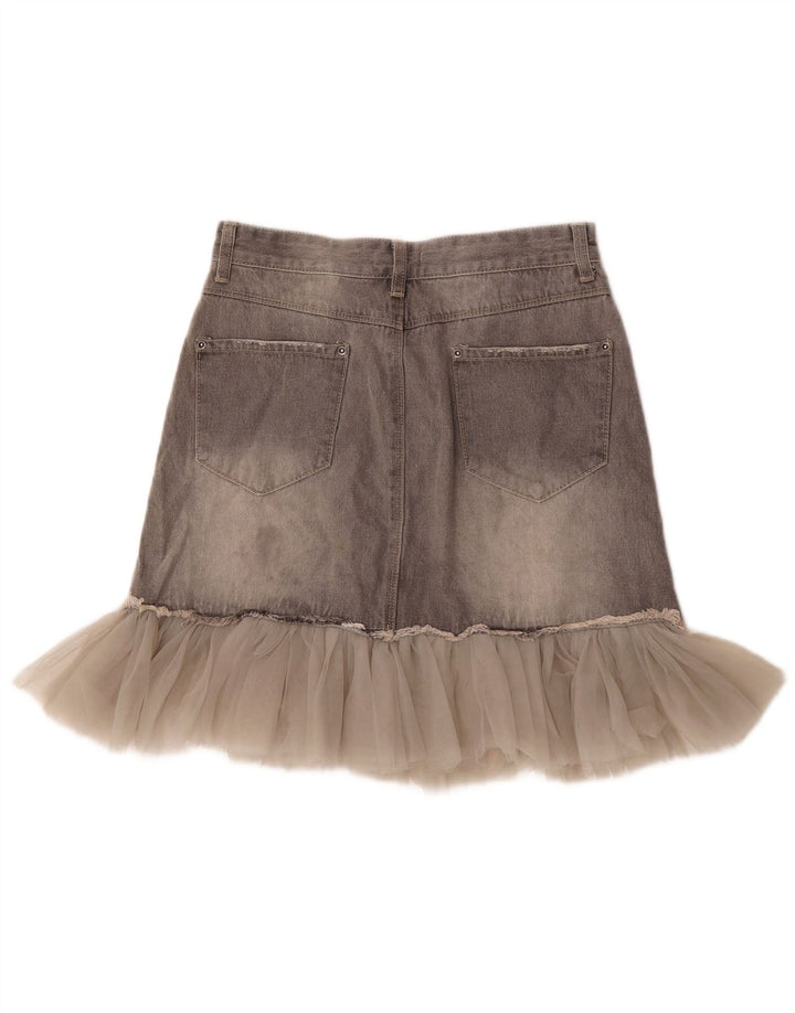 OVS Dame Distressed Denim Nederdel Medium W27 Grå Bomuld