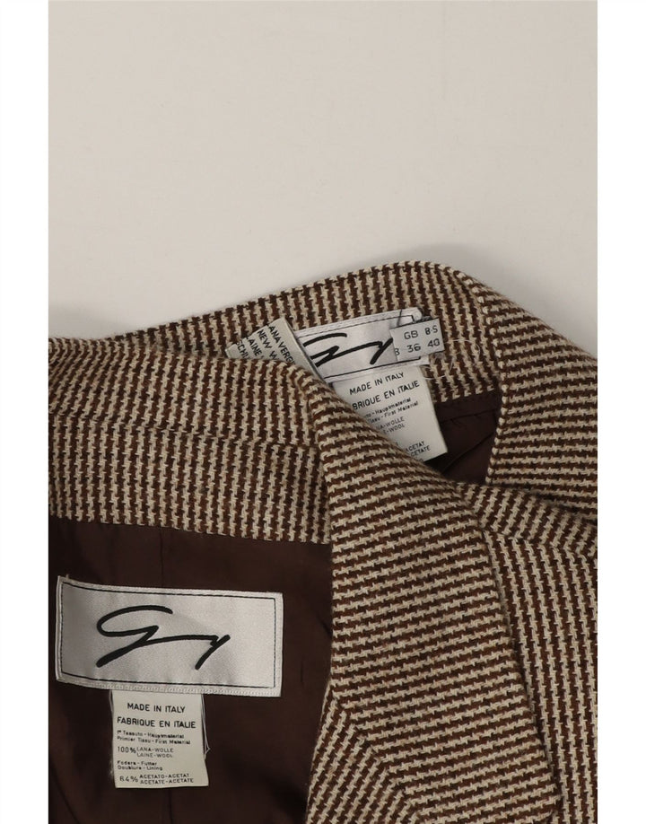 Genny Womens 2-knaps 2-delt nederdelsæt UK 14 Medium W32 Brown Houndstooth