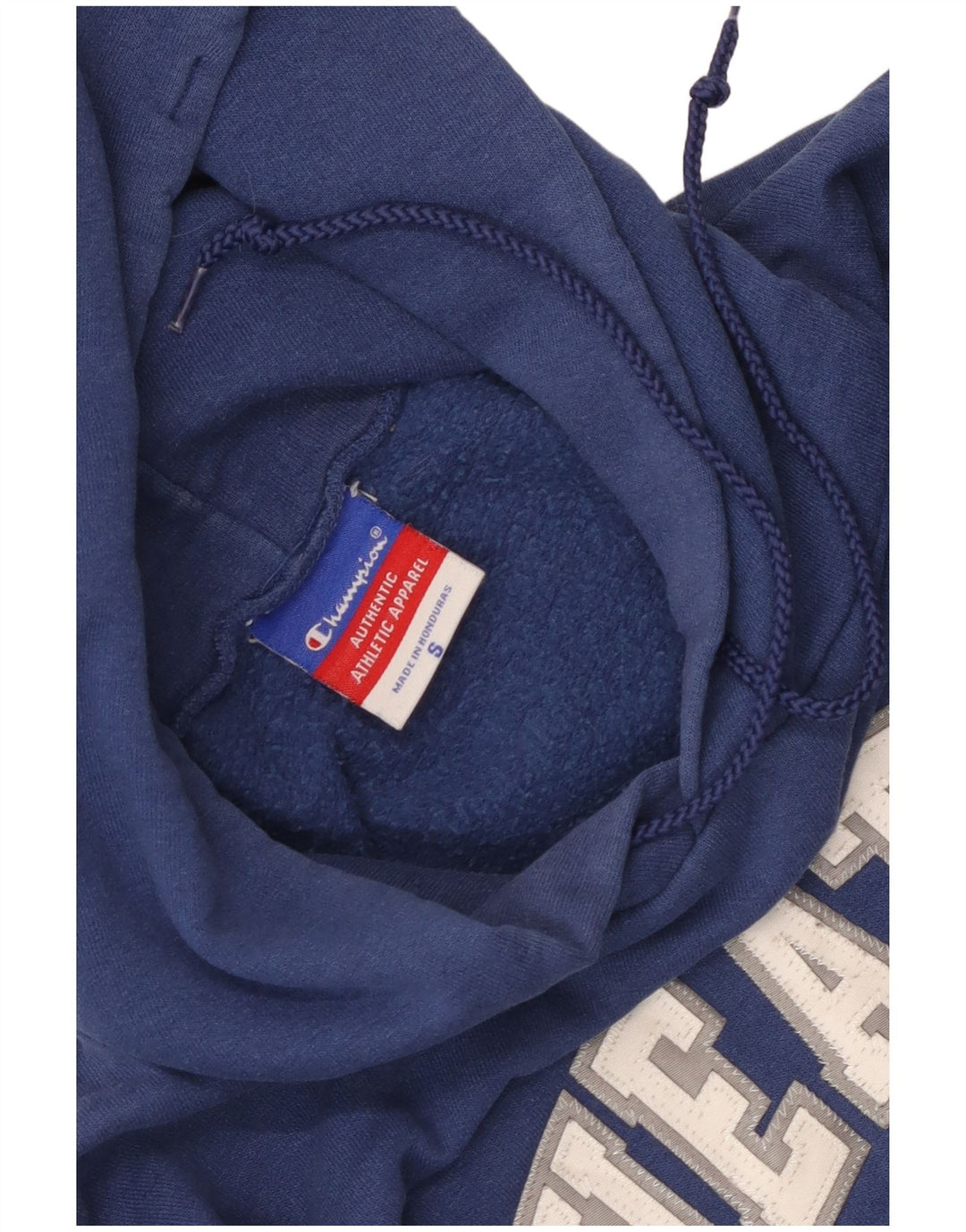 Champion Herre Wheaton Graphic Hoodie Jumper Small Blue