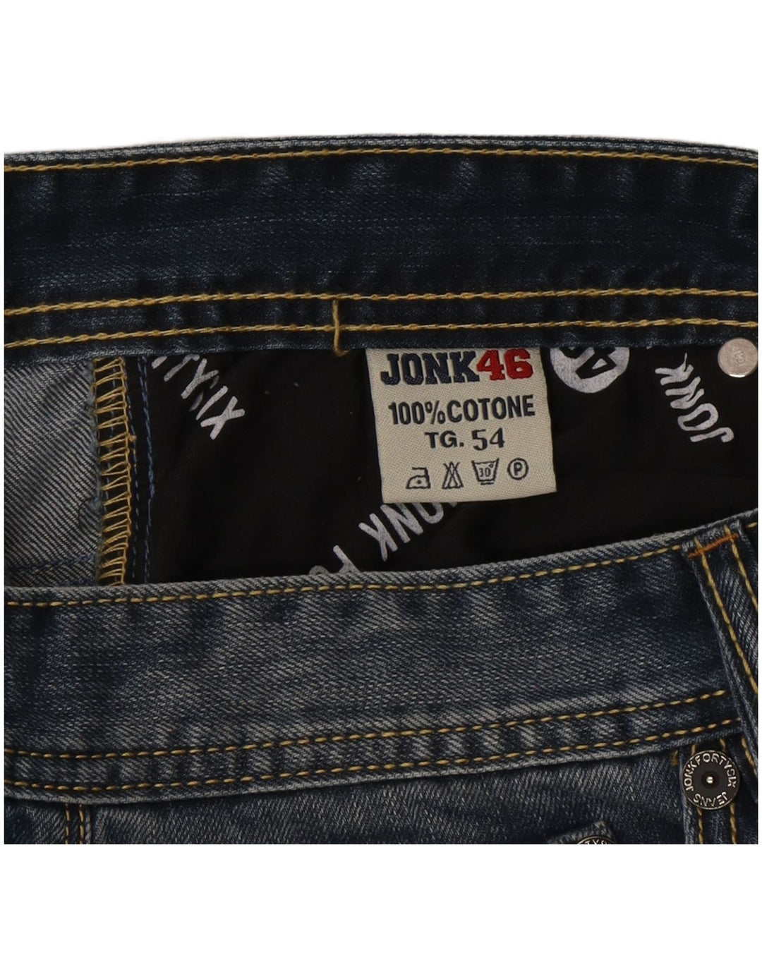 Vintage Herre Distressed Straight Jeans IT 54 2XL W36 L34 Blå Bomuld