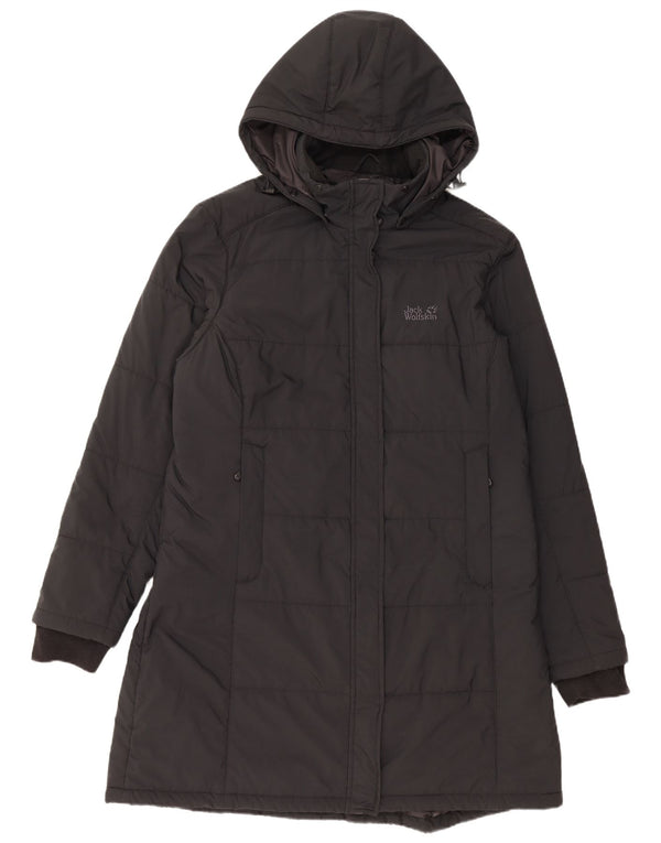 JACK WOLFSKIN Dame hætte polstret frakke UK 22/24 2XL sort polyester