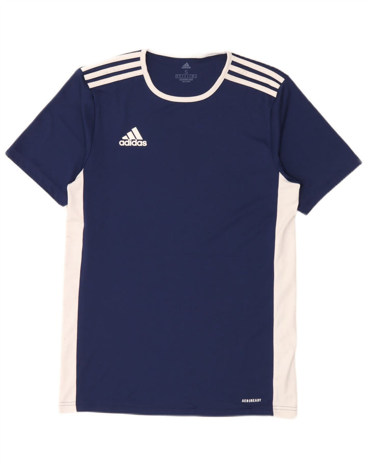 Adidas Aeroready T-Shirt Top Small Navy Blue Colourblock Polyester til mænd