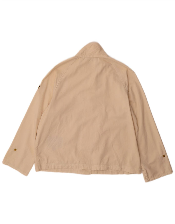 Barbour Dame Oversized Bomber Jacket UK 10 Small Beige Bomuld