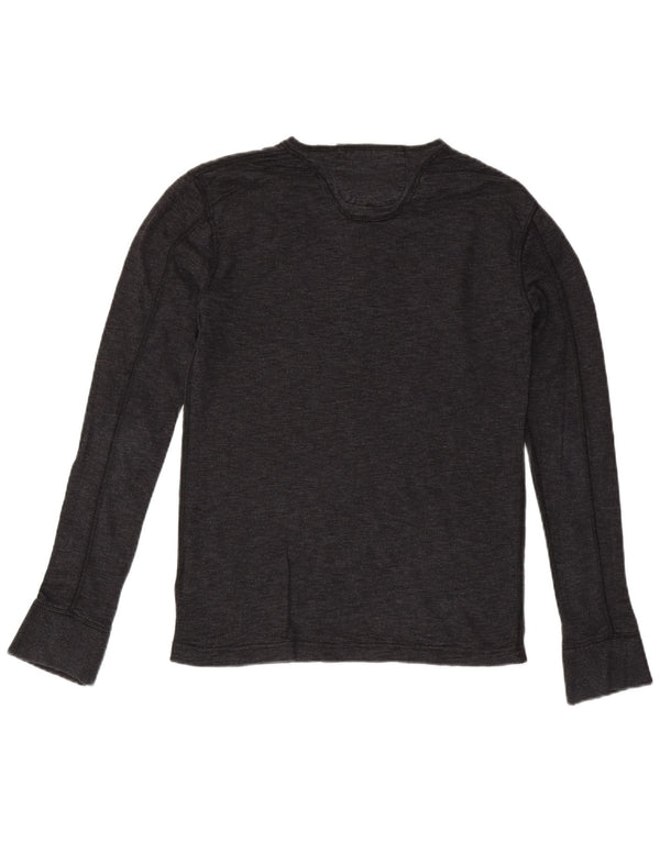 SUPERDRY Mens Top Long Sleeve Medium Grey Cotton