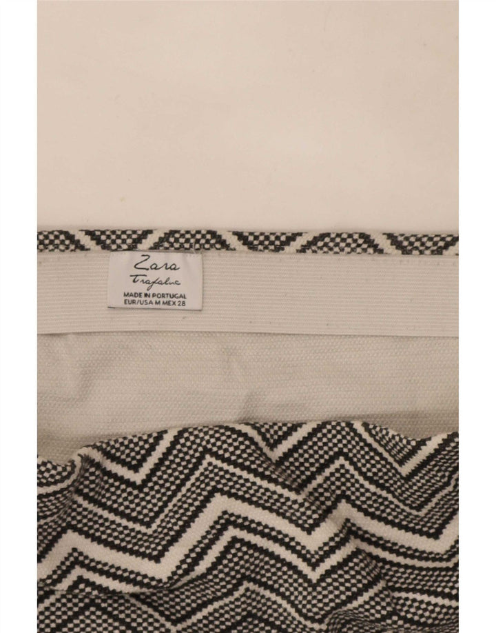 Zara Dame Trafaluc Mini Nederdel Medium W28 Grå Chevron