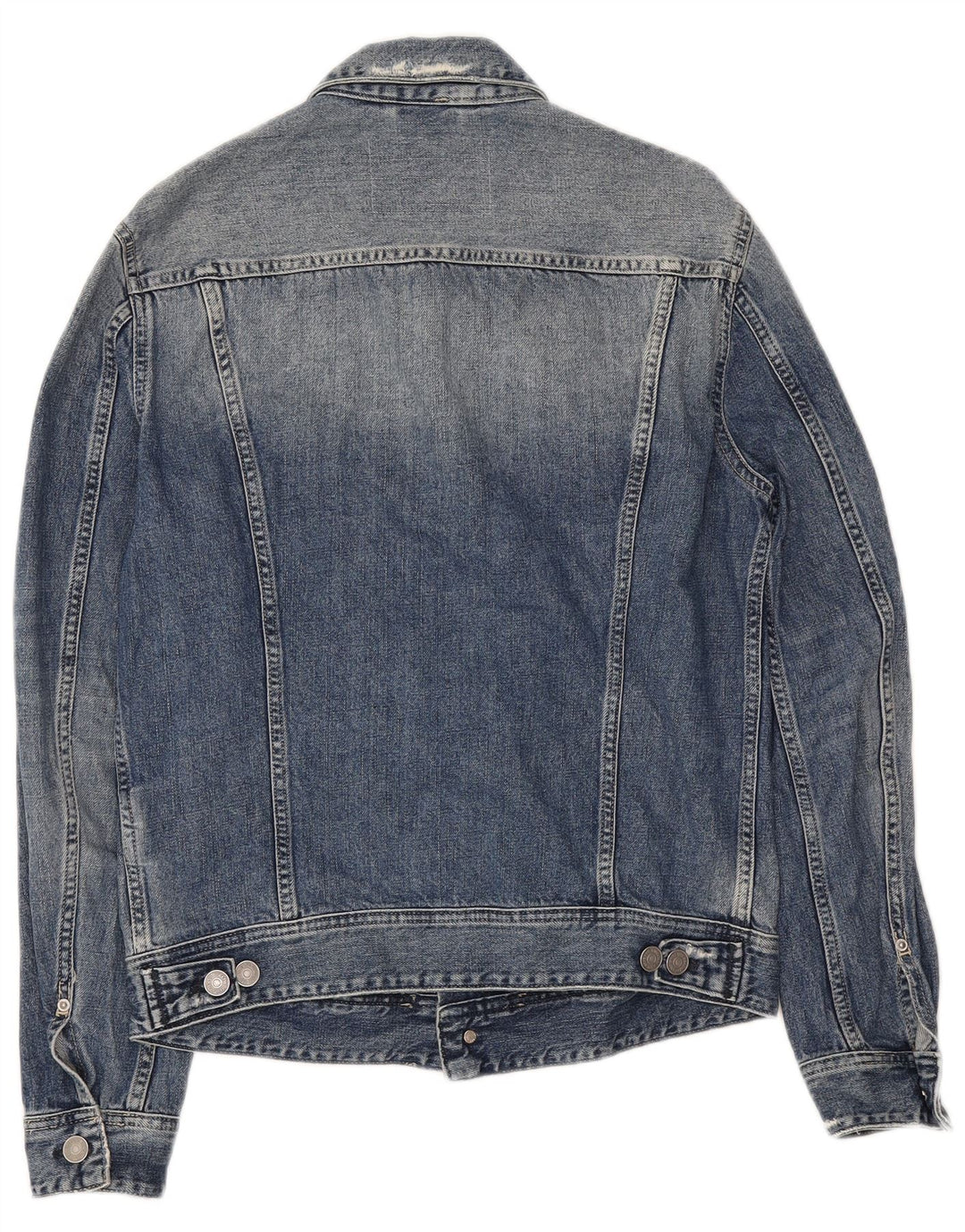 Replay Dame Distressed Denim Jacket UK 14 Medium Blue Cotton