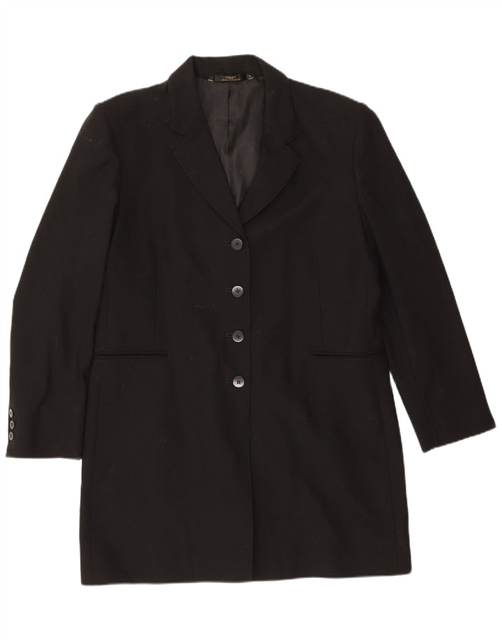 Marks & Spencer Dameoverfrakke UK 16 Large Black New Wool