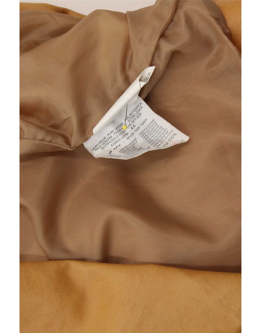 Terranova Dame Læder Frakke UK 10 Small Beige Læder