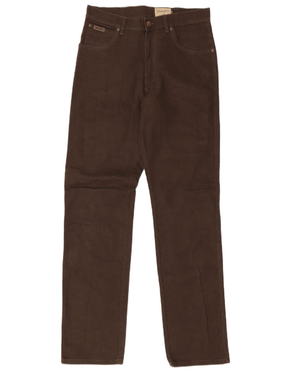 Wrangler Mens Texas Stretch Straight Jeans W32 L34 Brown Cotton