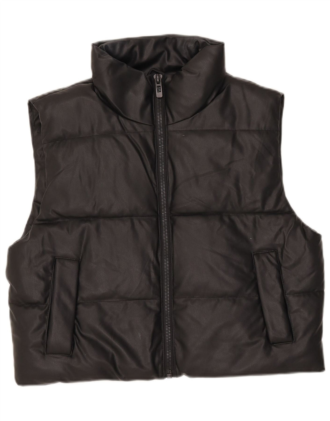 Zara Womens Polstret Gilet UK 14 Medium Black Polyester