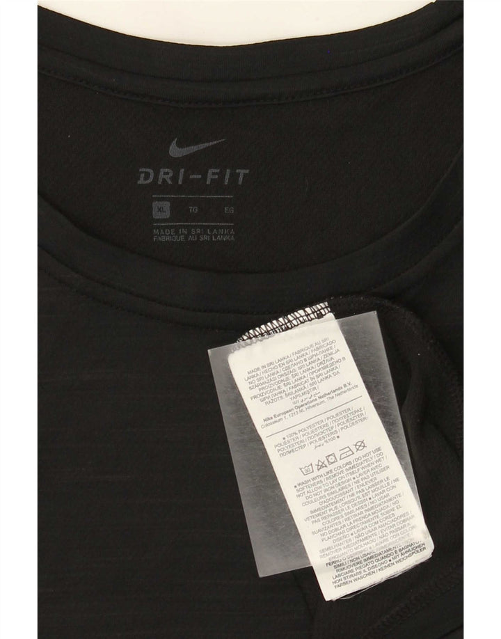 Nike Herre Dri Fit T-shirt Top XL Sort Flecked Polyester
