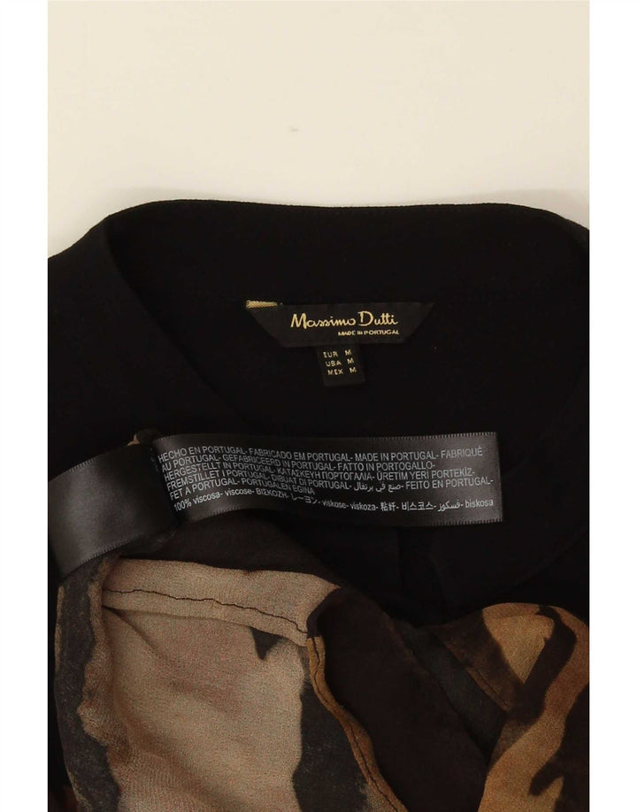 Massimo Dutti Dame Se Through Top UK 14 Medium Brown Animal Print