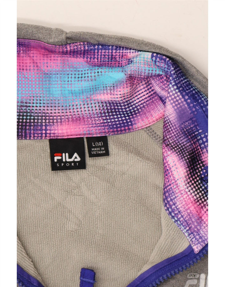 FILA Girls Sweatshirt Jumper 13-14 Years Large  Grey Polyester Vintage Fila and Second-Hand Fila from Messina Hembry 