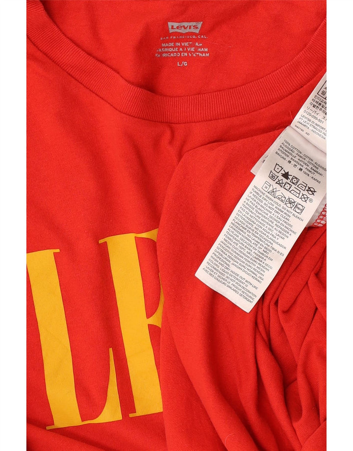 Levi's Herre grafisk T-shirt Top Stor rød bomuld