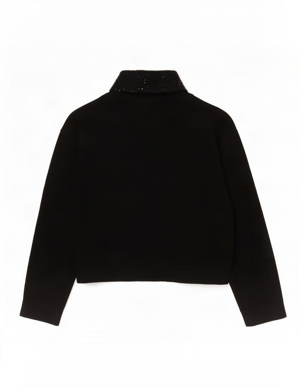 Calvin Klein Bolero Jumper UK 14 Large Black Rayon