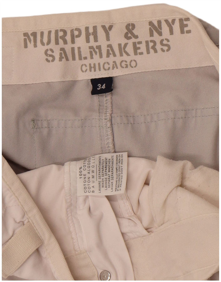 Murphy & Nye Herre Sailmakers Chino Shorts W34 Large White Colourblock