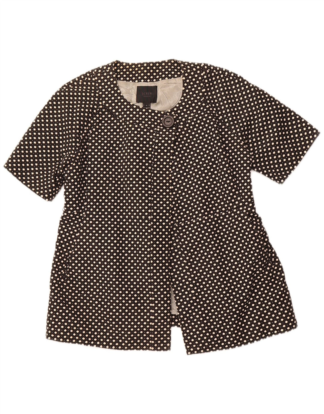 J. CREW Dame 1-knap blazerjakke US 12 Stor sort plettet