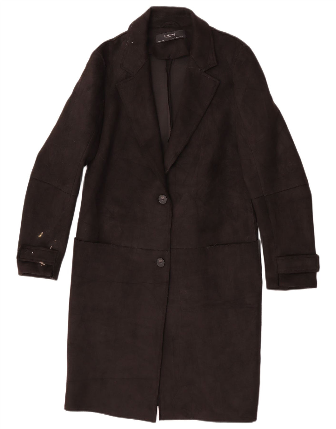 Zara Dame Overfrakke UK 10 Lille Sort