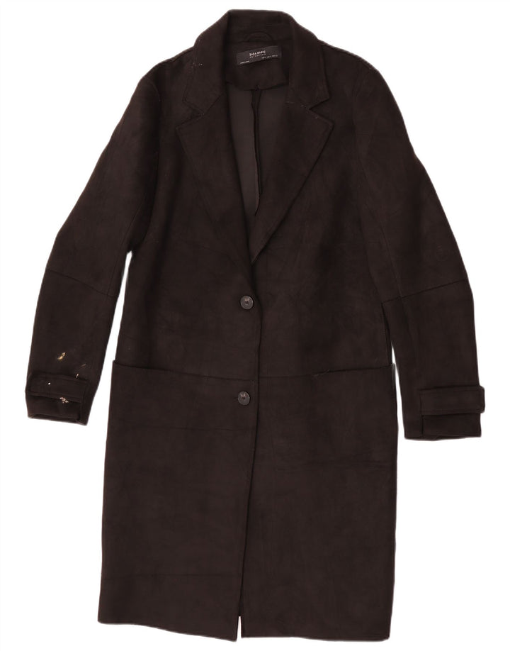 Zara Dame Overfrakke UK 10 Lille Sort