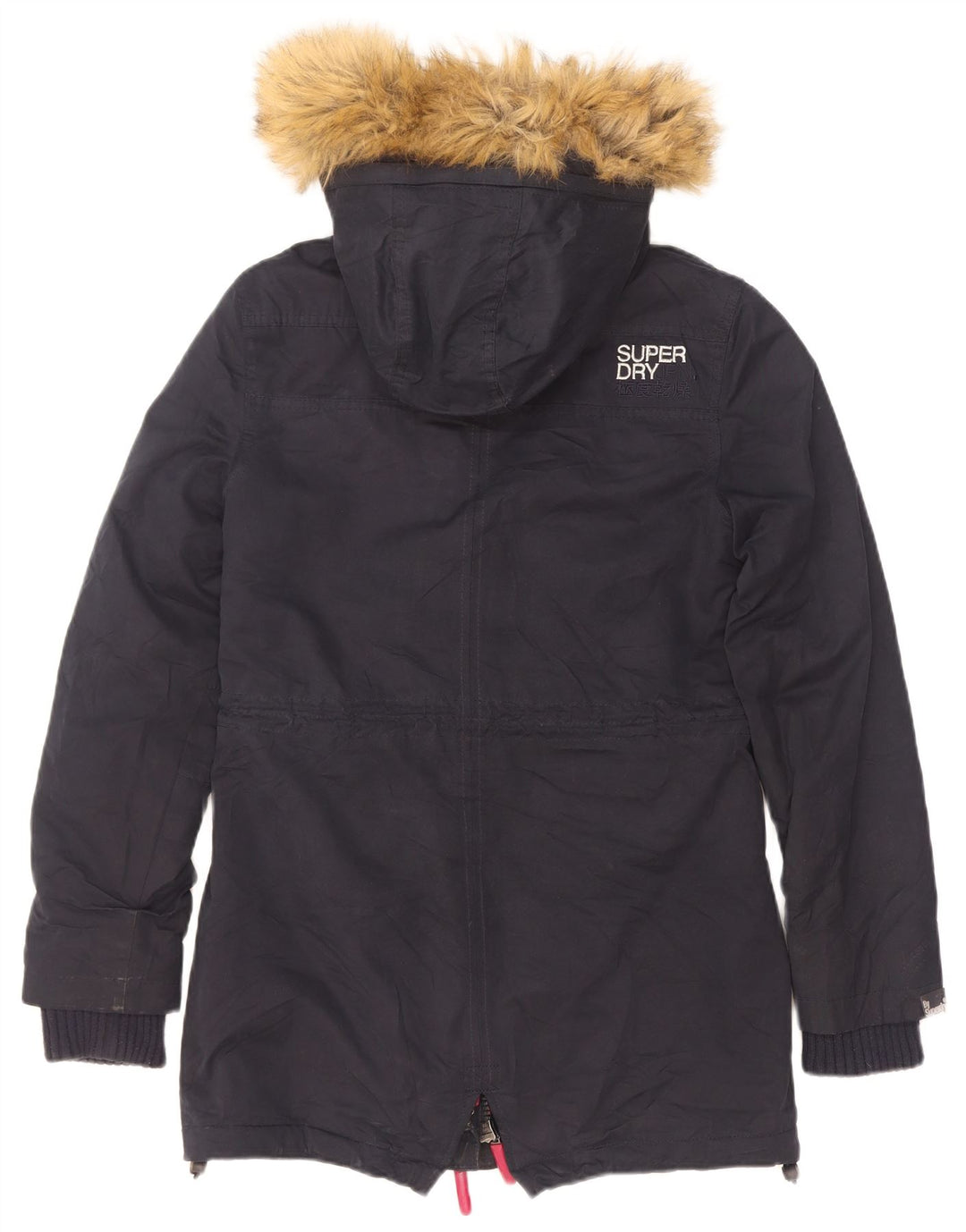 Superdry Sherpa Parkajakke med hætte til kvinder UK 10 Lille marineblå polyester