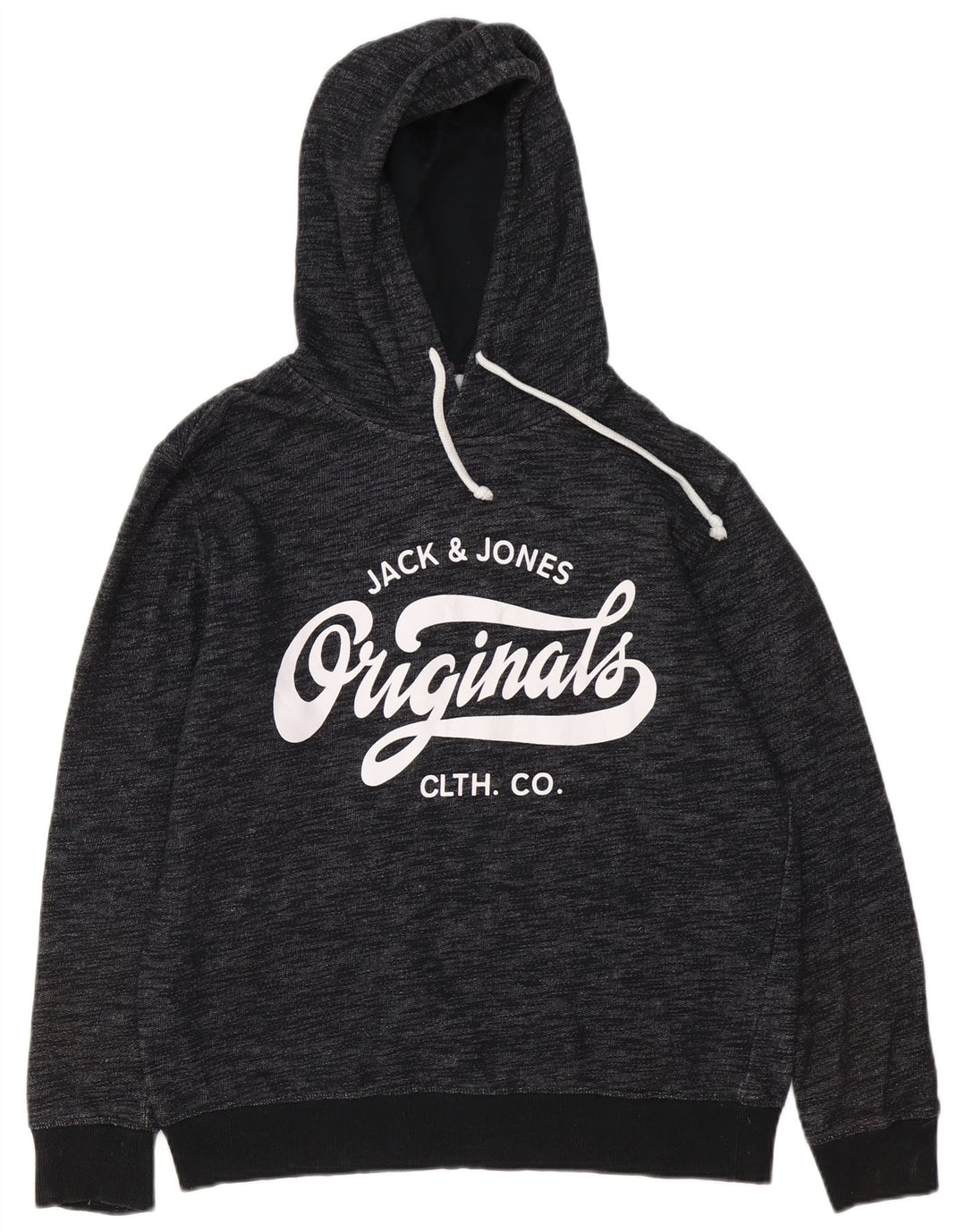 JACK & JONES Grafisk hættetrøje til mænd Large Grå Flecked Polyester