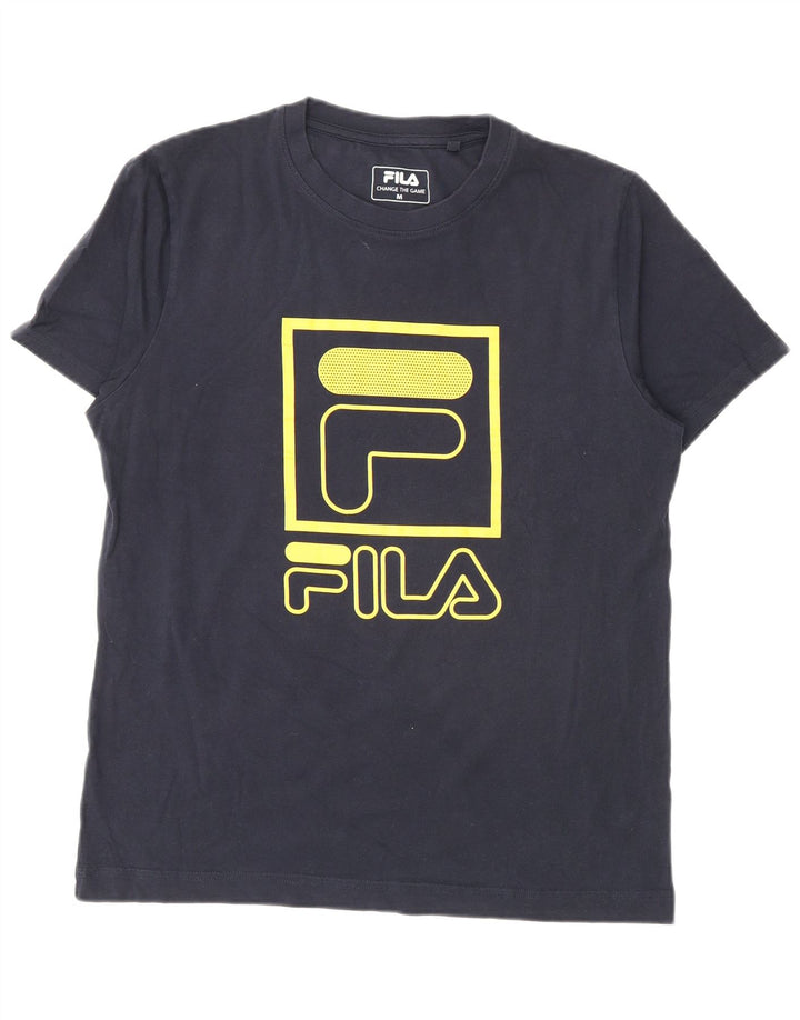 Fila Herre Grafisk T-Shirt Top Medium Navy Blue