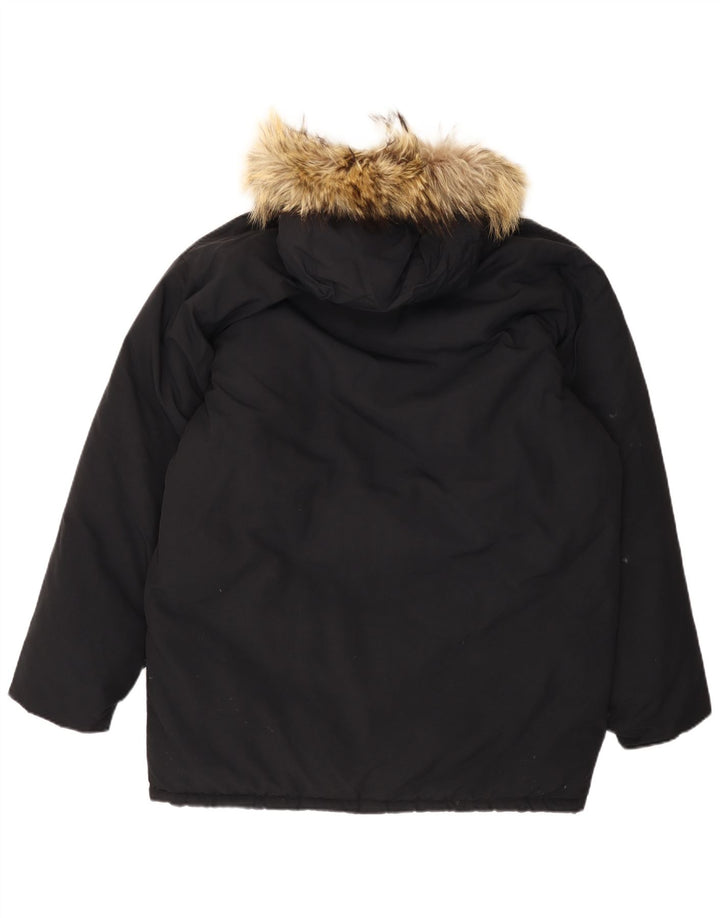 AESSE Herre Hooded Parka Jacket UK 40 Large Black