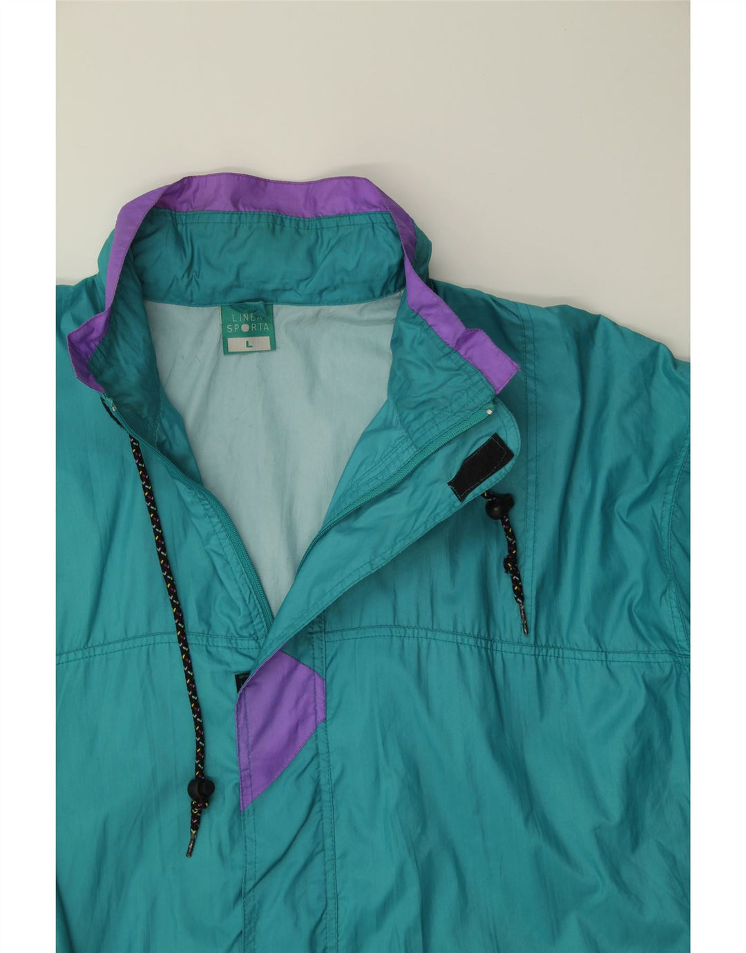 VINTAGE Mens Tracksuit Top Jacket Large Turquoise Colourblock Polyamide Vintage Vintage and Second-Hand Vintage from Messina Hembry 