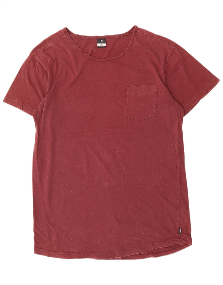 Rip Curl Herre høj T-shirt Top Large Burgundy