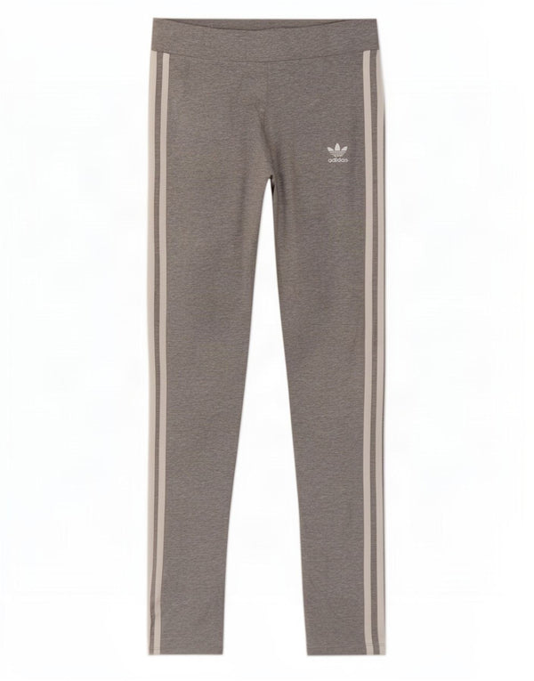 Adidas Dame Leggings UK 12 Medium Grey Flecked Bomuld