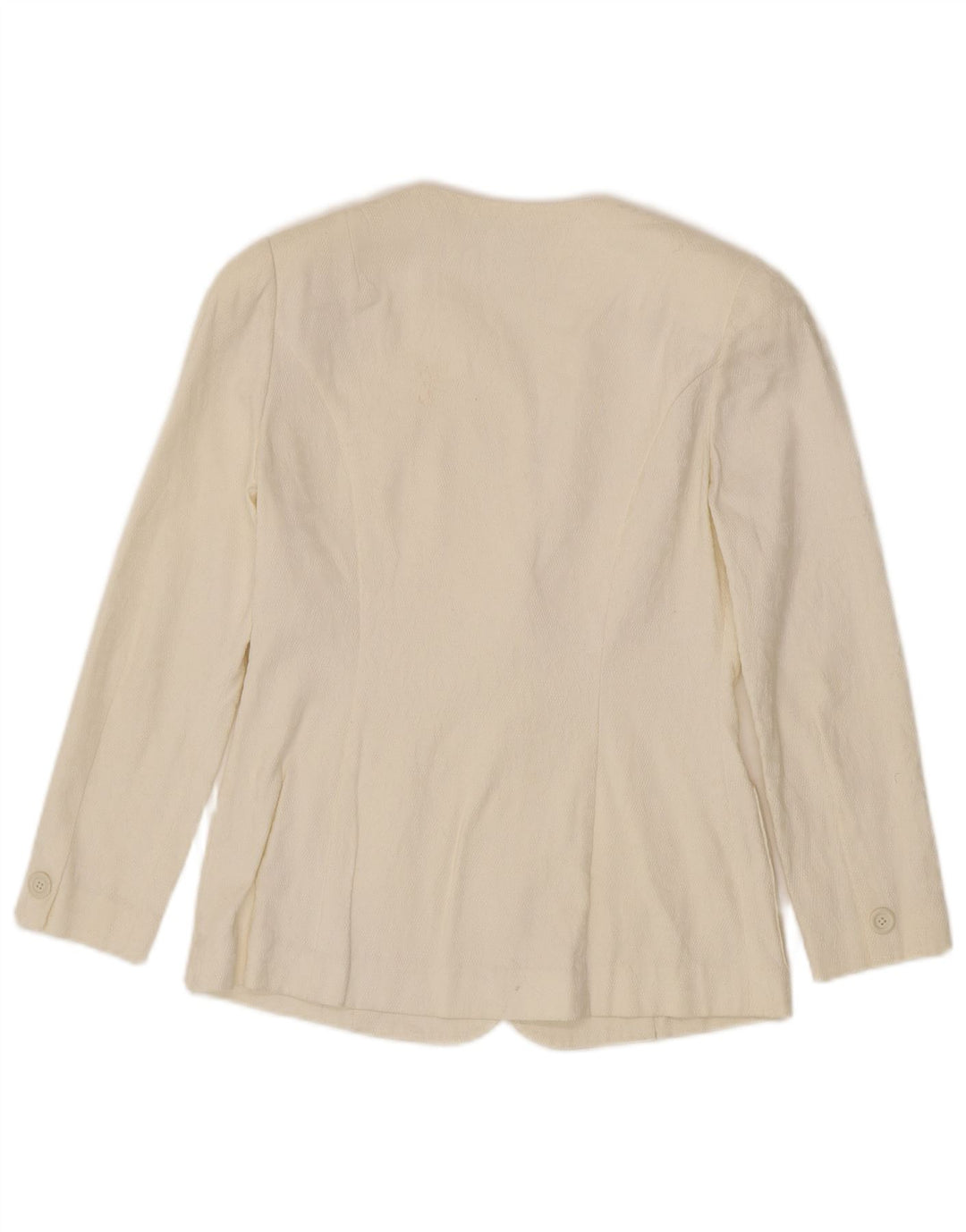 Jun Ashida Dame 1 Knap Blazer Jacket UK 10 Small Off White Geometrisk