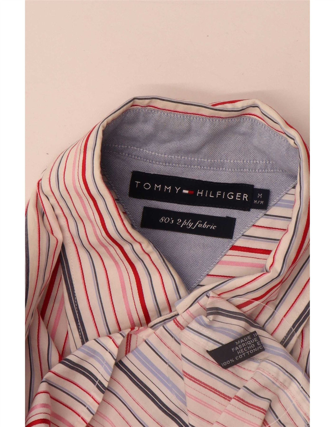 Tommy Hilfiger Herreskjorte Medium Flerfarvet Stribet Bomuld 80'erne