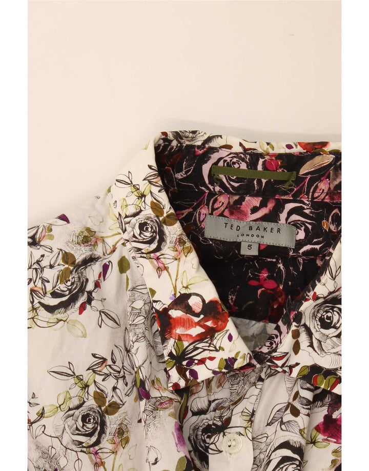 Ted Baker herreskjorte str. 5 XL Hvid blomster
