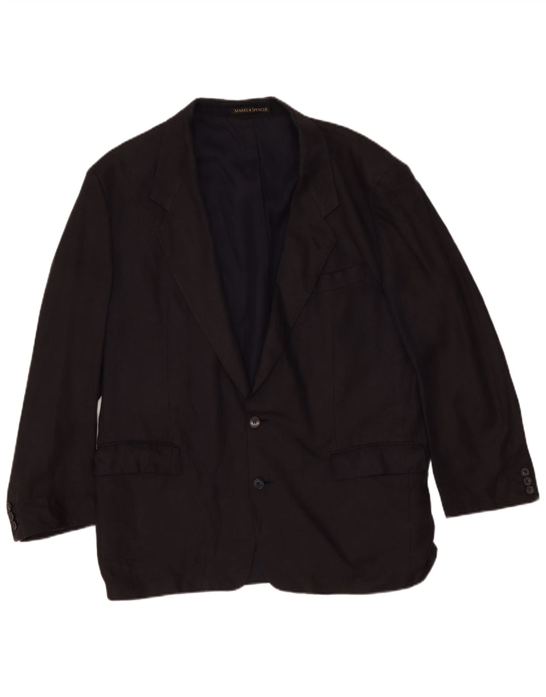 Marks & Spencer Herre 2-knaps blazerjakke UK 44 XL Sort Linen Classic