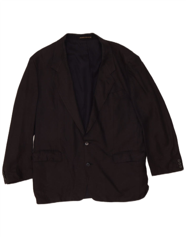 Marks & Spencer Herre 2-knaps blazerjakke UK 44 XL Sort Linen Classic