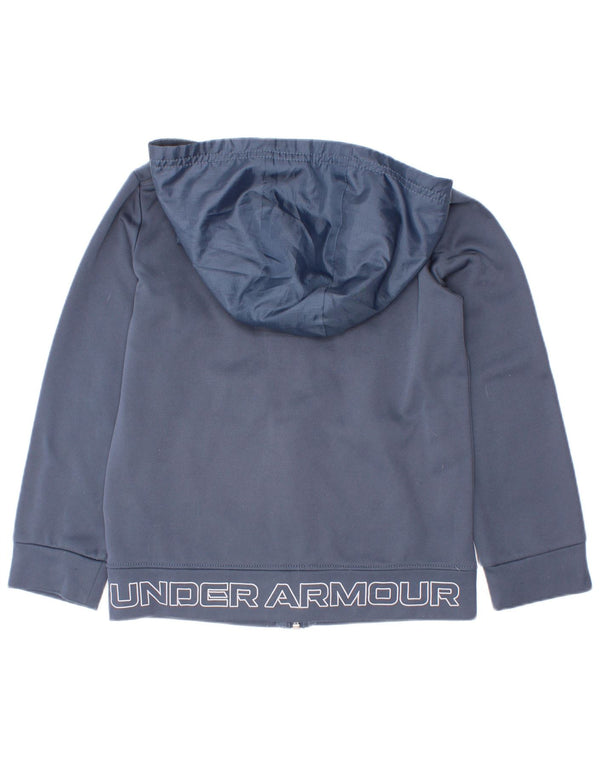 Under Armour Boys Zip Hoodie Sweater 5-6 år Navy Blue Polyester