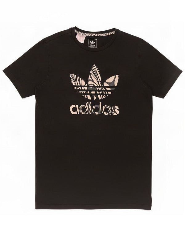Adidas drenge grafisk T-shirt top 13-14 år sort bomuld