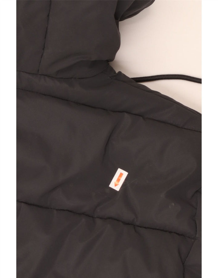 Ellesse Dame Hætte Polstret Jakke UK 14 Medium Sort Nylon