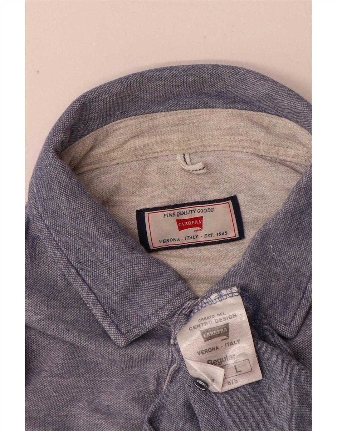 Carrera Langærmet Regular Fit Polo Shirt til mænd Stor blå bomuld