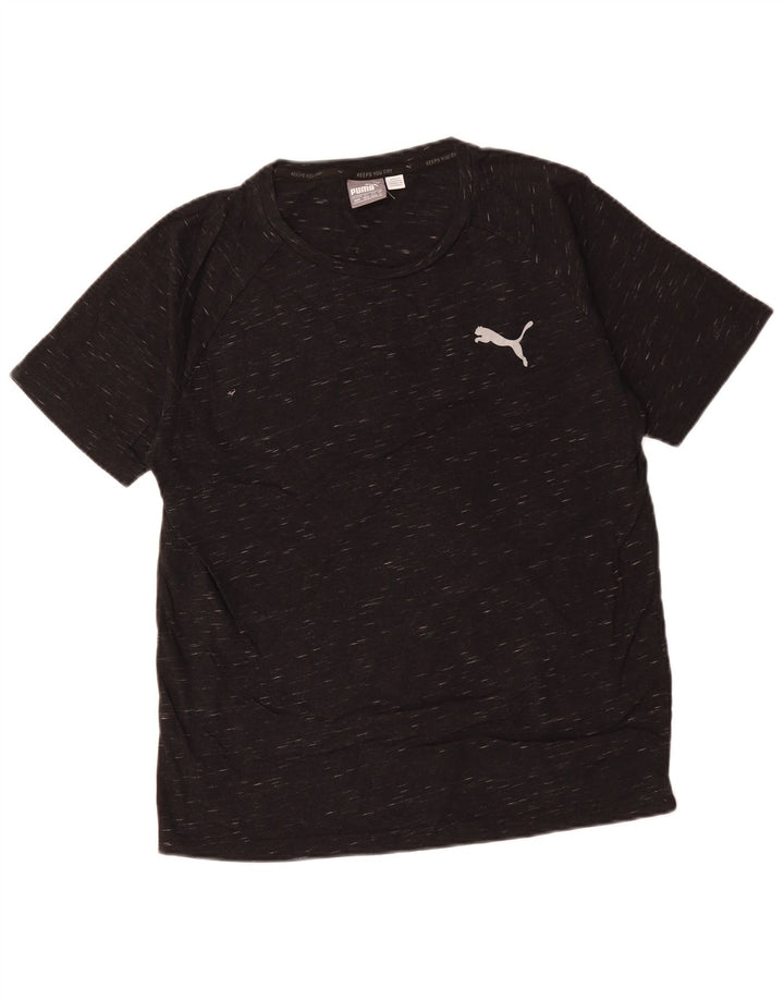PUMA Herre T-shirt Top Medium Sort Flecked Bomuld
